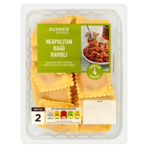 Dunnes Stores Neapolitan Ragù Ravioli 250g