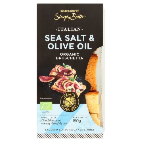 Dunnes Stores Simply Better Italian Sea Salt & Olive Oil Organic Bruschetta 150g