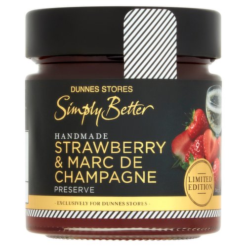 Dunnes Stores Simply Better Limited Edition Handmade Strawberry & Marc De Champagne Preserve 280g