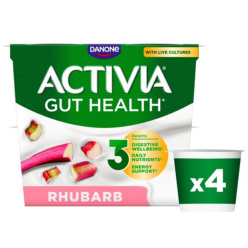 Activia Rhubarb Gut Health 4 x 115g (460g)