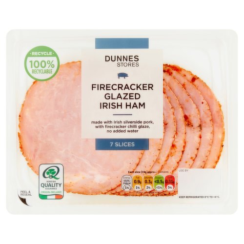 Dunnes Stores Firecracker Glazed Irish Ham 7 Slices 130g