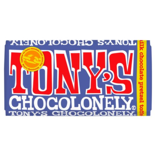 Tony's Chocolonely Fairtrade Dark Milk Chocolate Pretzel Toffee 42% 180g