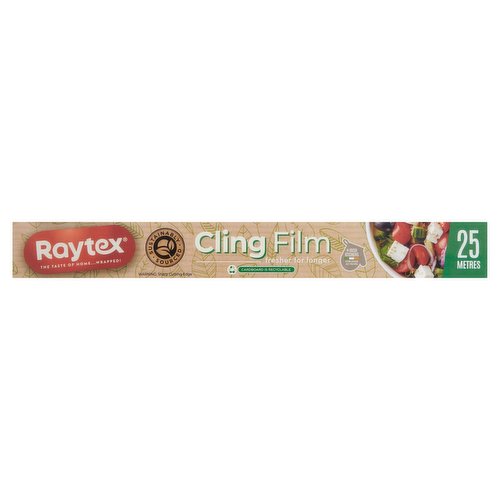 Cling Film<br/><br/><b>Features</b><br/>Use to wrap all foods<br/>Keeps food fresh & hygenic<br/>Seals in the flavour<br/>Microwave oven and freezer friendly<br/><br/><b>Safety Warning</b><br/>WARNING:<br/>
When cooking in a microwave oven, film should not come into contact with food.<br/>
Do not use in a conventional or combination oven.<br/>
To avoid danger of suffocation, please keep this product away from babies and children.<br/><br/><b>Storage Type</b><br/>Ambient<br/><br/><b>Preparation and Usage</b><br/>Instructions<br/>
1. Lift box lid and release fully. Tuck front flap into box.<br/>
2. Remove plastic cutting edge from inside box and place where highlighted on front top corner of the box.<br/>
3. Pull out cling film to required length and cut on cutting edge with a downward and sideways motion.<br/>
4. For added safety re-close the lid to cover the cutting edge when not in use.<br/>
<br/>
Suitable for:<br/>
General Food Use, Fridges, Freezers, Microwaves.<br/>
Seals in food flavours. Prevents odours and odour cross contamination.<br/><br/>Country of Origin - Produce of the EU<br/><br/><b>Origin</b><br/>Made in Europe<br/><br/><b>Company Name</b><br/>Allegro Ltd.<br/><br/><b>Company Address</b><br/>D11 P2TT,<br/>
Republic of Ireland.<br/><br/><b>Return To</b><br/>Allegro Ltd.,<br/>
D11 P2TT,<br/>
Republic of Ireland.<br/><br/>