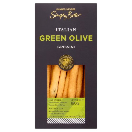 Dunnes Stores Simply Better Italian Green Olive Grissini 180g