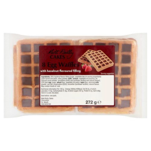 Matt Reilly Cakes 8 Egg Waffles with Hazelnut Flavoured Filling 272g