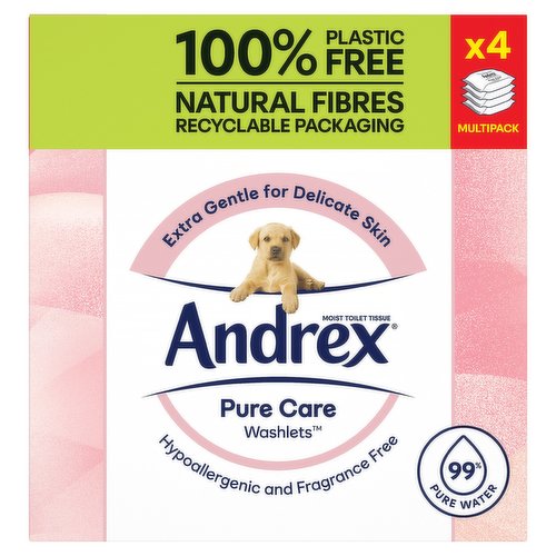 Andrex Pure Care Washlets Moist Toilet Tissue Multipack 4 x 36 Sheets