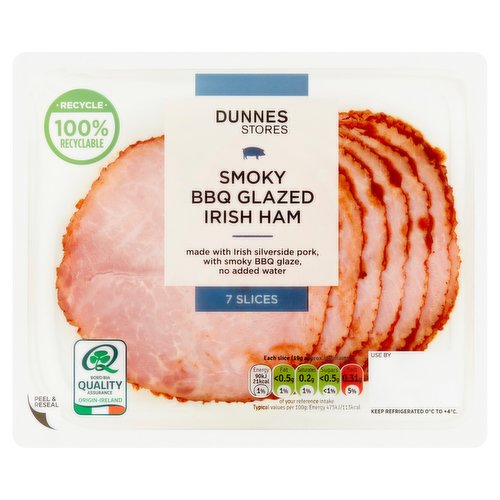 Dunnes Stores Smoky BBQ Glazed Irish Ham 7 Slices 130g