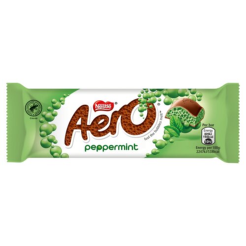 Aero Bubbly Peppermint Mint Chocolate Bar 36g