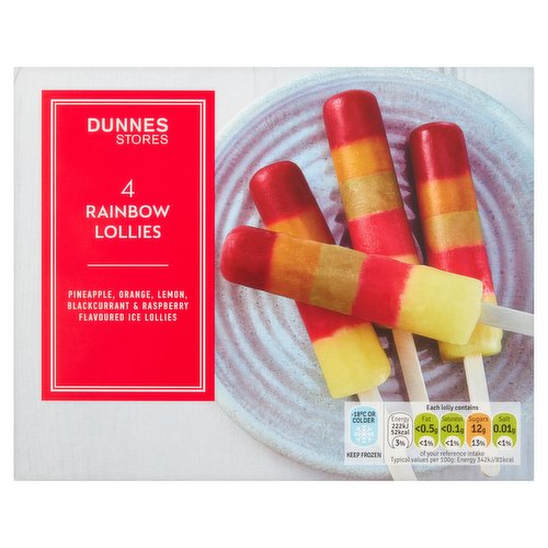 Dunnes Stores Rainbow Lollies 4 x 65g (260g)