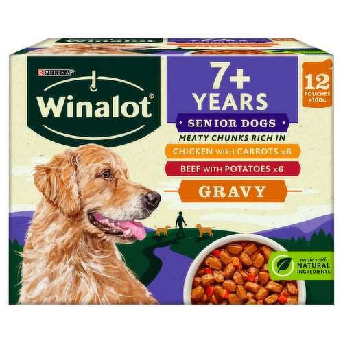 WINALOT Meaty Chunks Senior Mixed in Gravy Wet Dog Food 12x100g