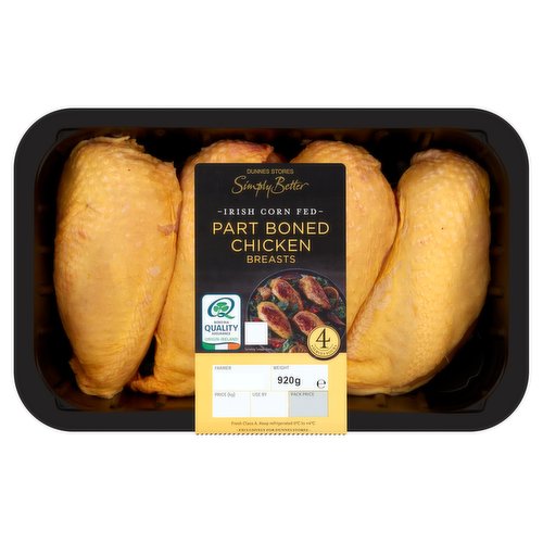 Dunnes Stores Simply Better Irish Corn Fed Part Boned Chicken Breasts 920g