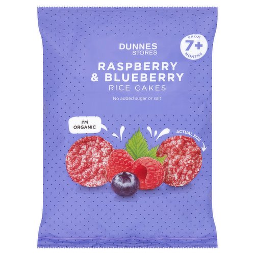 Dunnes Stores Raspberry & Blueberry Rice Cakes 7+ Months 40g