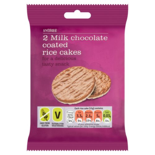 Dunnes Stores 2 Milk Chocolate Coated Rice Cakes 30g