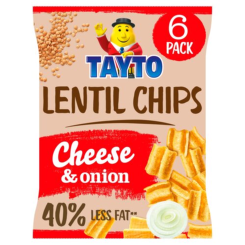 Tayto Lentil Chips Cheese & Onion Flavour 6 x 20g