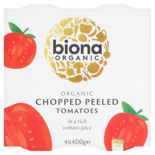 Biona Organic Chopped Peeled Tomatoes 4 x 400g