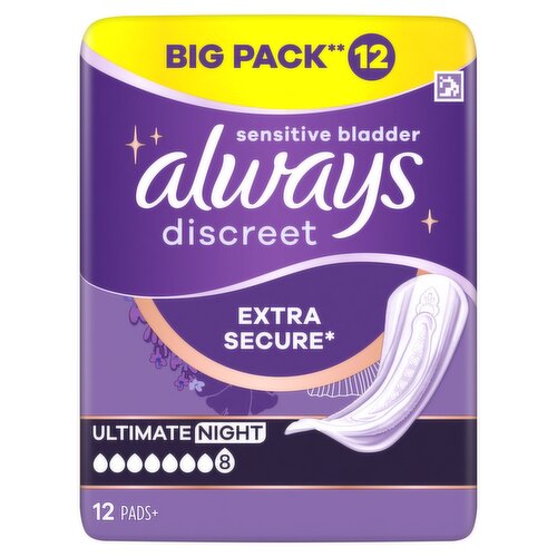 Always Discreet Incontinence Pads Ultimate Night - Dunnes Stores