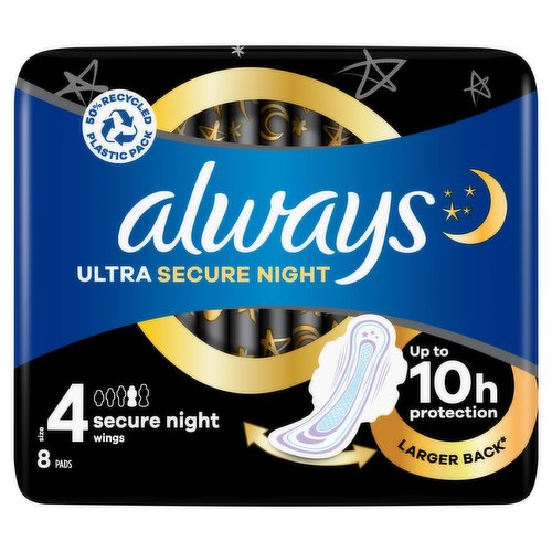 Always Ultra Sanitary Towels Secure Night (S4) Wings, Toiletries