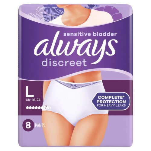 Always Discreet Underwear Incontinence Pants Normal Large x10