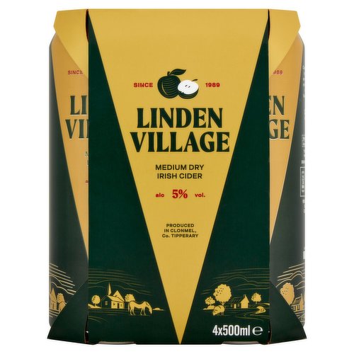 Linden Village Medium Dry Irish Cider 4 x 500ml