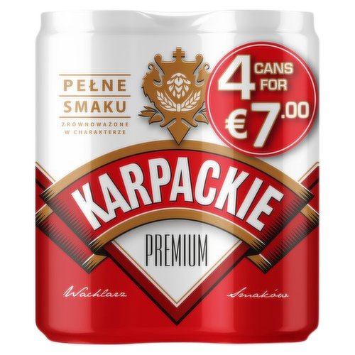 Karpackie Premium Lager Beer 4 x 440ml