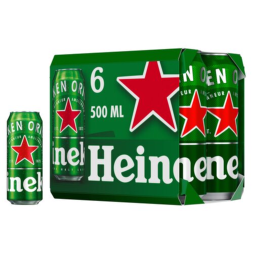 Heineken Premium Lager beer 6 x 500 ml can - Dunnes Stores