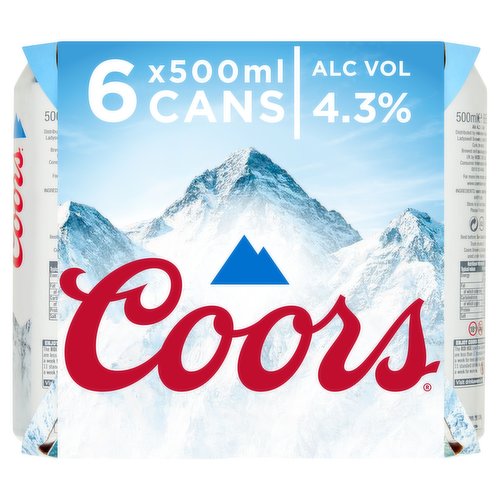 Coors Lager beer 6 x 500 ml can