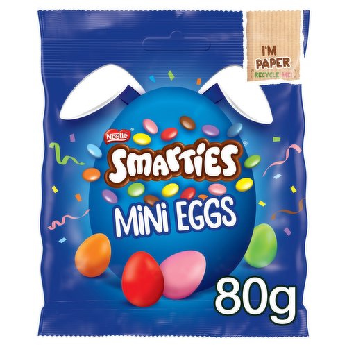 Smarties Milk Chocolate Easter Mini Eggs Sharing Bag 80g