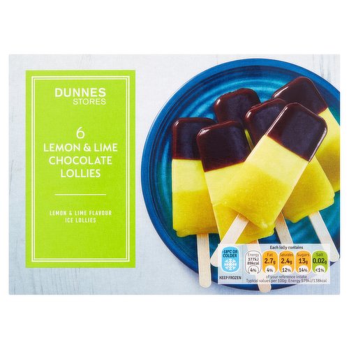Dunnes Stores Lemon & Lime Chocolate Lollies 6 x 65g (390g)