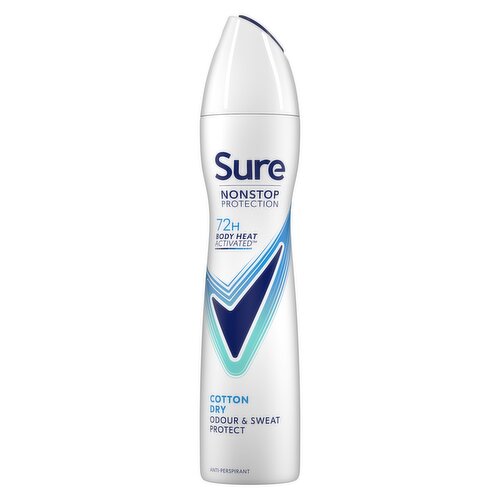 Sure  Anti-perspirant Deodorant Aerosol Cotton Dry Nonstop Protection 250 ml 