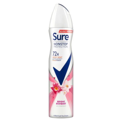 Sure  Anti-perspirant Deodorant Aerosol Bright Bouquet Nonstop Protection 250 ml 