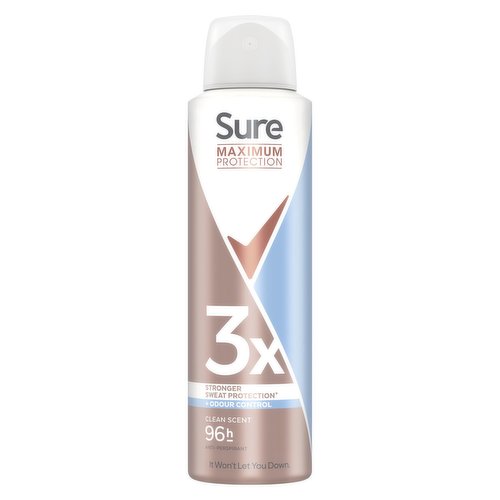 Sure Maximum Protection Anti-perspirant Deodorant Aerosol Clean Scent 150 ml 