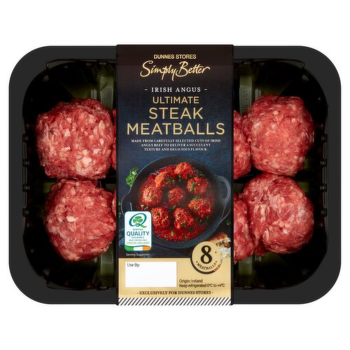 Dunnes Stores Simply Better 8 Irish Angus Ultimate Steak Meatballs 400g