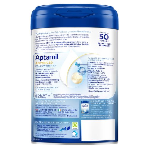 Aptamil 3 Toddler Baby Milk Powder Formula, 1-2 Years, 800G - Packaging May  Vary