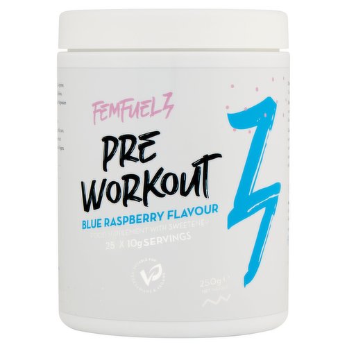 Femfuelz Pre Workout Blue Raspberry Flavour 250g