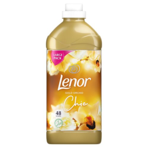 <b>Features</b><br/>Feel good in all of your fabrics with Lenor's best ever freshness and Plant-Based Softness<br/>Fabric Softener with Plant-Based Softness (Lenor’s softness is made with 80% plant-based ingredients)<br/>Give-in to luxury. Sheer indulgence. The precious orchid accords masterfuly blend with gourmand notes of vanilla further sensualized by amber tones<br/>Dermatologically tested Fabric Conditioner<br/>Bottle can be recycled again<br/>0% dye Fabric Softener<br/>Use in combination with Bold detergent and Lenor in-wash scent booster for a deep clean and matching scent!<br/><br/><b>Pack Size</b><br/>1.68Liters ℮<br/><br/><br/><b>Ingredients</b><br/><5% Cationic Surfactants<br/>Perfumes<br/>Alpha-Isomethyl Ionone<br/>Coumarin<br/><br/><b>Safety Warning</b><br/>Liquid fabric softener can increase fabric flammability. Using more than recommended can increase this effect. Do not use this product: - On children's sleepwear or garments labelled as flame resistant as it may reduce flame resistance. - On garments made with fluffier fabrics (such as fleece, velour, chenille, and terry cloth). Keep away from children. Keep away from eyes. If product gets into eyes rinse thoroughly with water. Contains Tetramethyl Acetyloctahydronaphthalenes. May produce an allergic reaction.<br/><br/><b>Storage Type</b><br/>Ambient<br/><br/>Country of Origin - France<br/>Packed In - France<br/><br/><b>Telephone Helpline</b><br/>0800 328 8304<br/><br/><b>Return To</b><br/>Procter & Gamble UK, Weybridge, Surrey, KT13 0XP, UK.<br/><br/>