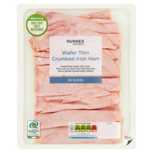 Dunnes Stores Wafer Thin Crumbed Irish Ham 20 Slices 320g