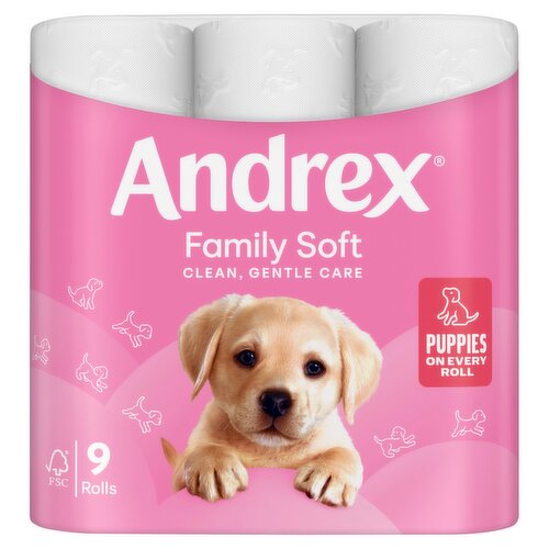 Andrex Gentle Clean Toilet Tissue 9 Rolls