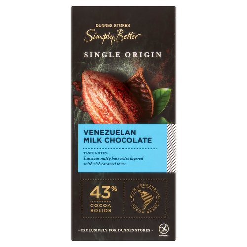 Dunnes Stores Simply Better Single Origin Venezuelan Milk Chocolate 100g