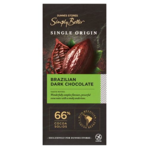 Dunnes Stores Simply Better Single Origin Brazilian Dark Chocolate 100g