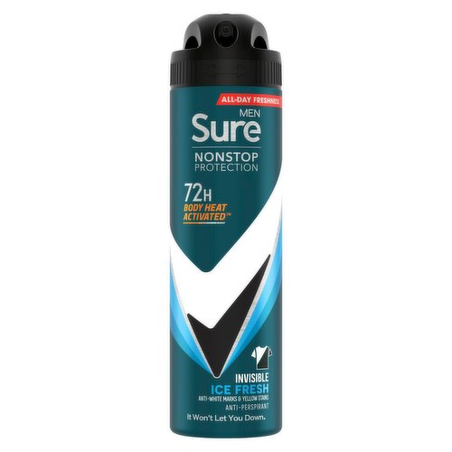 Sure Men Invisible Anti-perspirant Deodorant Aerosol Ice Fresh Nonstop Protection 150 ml 