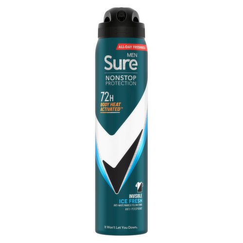 Sure Men Invisible Anti-perspirant Deodorant Aerosol Ice Fresh Nonstop Protection 250 ml 