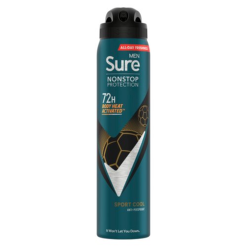 Sure Men Anti-perspirant Deodorant Aerosol Sport Cool Nonstop Protection 250 ml 