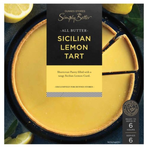 Dunnes Stores Simply Better All Butter Sicilian Lemon Tart 480g - Dunnes  Stores