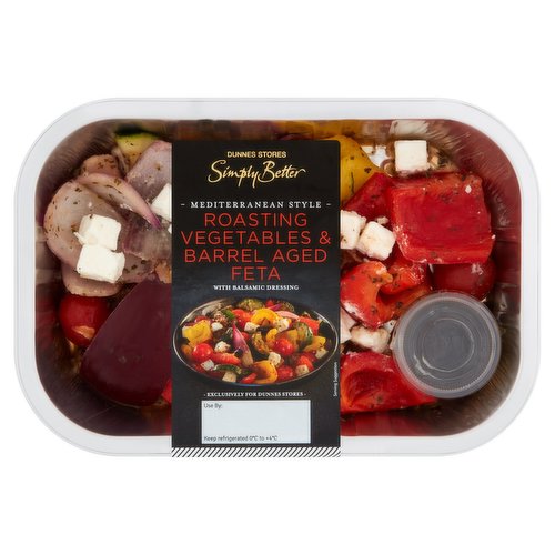 Dunnes Stores Simply Better Mediterranean Style Roasting Vegetables & Barrel Aged Feta 340g