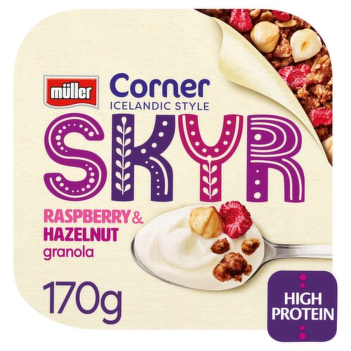 Müller Corner Skyr Icelandic Style Raspberry & Hazelnut Granola Yogurt 170g