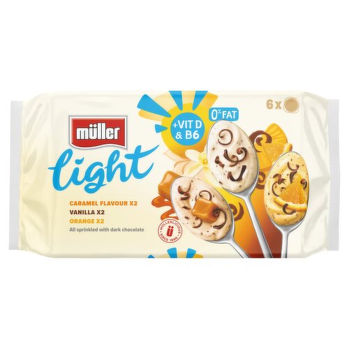 Müller Light Fat Free Yogurts with Chocolate Sprinkles 6 x 140g (840g) 