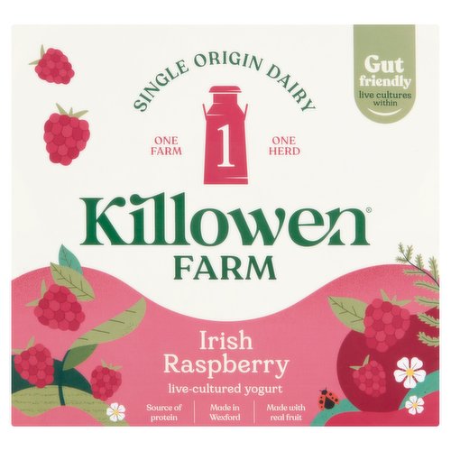 Killowen Farm Irish Raspberry Live-Cultured Yogurt 4 x 125g