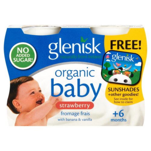 Glenisk Organic Baby Strawberry Fromage Frais With Banana Vanilla 6 glenisk-organic-baby-strawberry-fromage-frais-with-banana-vanilla-6