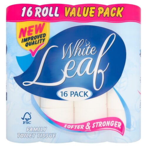 White Leaf 16 Family Toilet Tissue