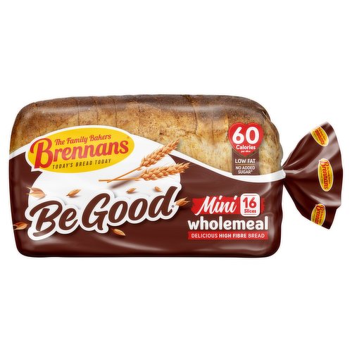 Brennans Be Good 16 Mini Wholemeal Delicious High Fibre Bread Slices 450g